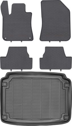 OEM Peugeot 308 Ii Hatchback A Partir De 2013 Set - Alfombrillas De Goma Para Coche + Alfombrilla Para Maletero