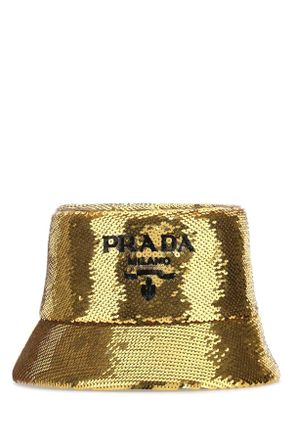 Prada Womens Gold Sequins Bucket Hat F0w3l Cappelli E Fasce Per Capelli