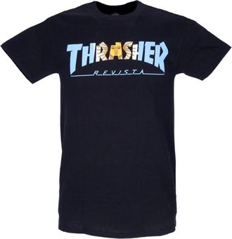 Thrasher Argentina Revista Tee Zwart - Heren - T-shirts - Zwart - S - Katoen - Tops
