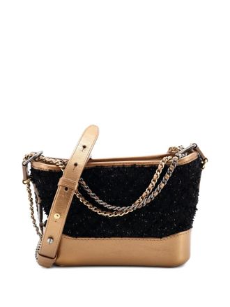 Chanel Gabrielle Quilted Tweed and Calfskin Small hobo bag - Nero