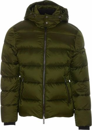 Moorer Mens Brett-Sh Hooded Down Jacket In Green