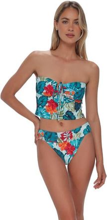Swim Systems Dolly Crop Top Bikini Swimsuit in Tiki Tango Rib at Nordstrom, Size Xx-Large