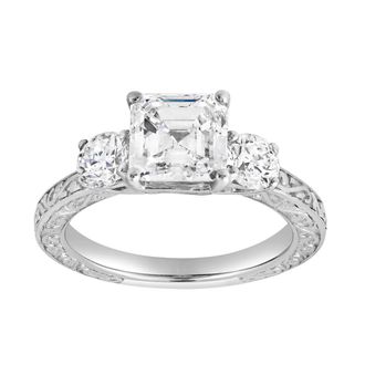 LuvMyJewelry Nyraelle 14K Gold 2.70 Ct Asscher Lab Grown Diamond Engagement Ring in 14K White Gold at Nordstrom