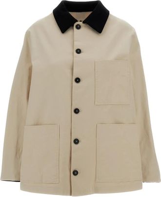 Barena Overshirt Geppetto - Dames - Zomerjassen - Beige - 2XS - Katoen - Jassen