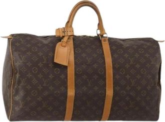 Louis Vuitton Pre-owned Boston Bag - Dames - Vintage Weekendtas - Bruin - ONE Size - Leer - Vintage