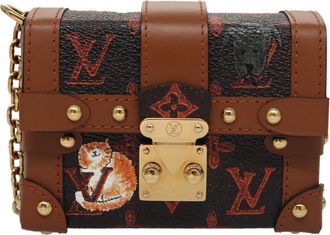 Louis Vuitton Trunk Brown Canvas Clutch Bag (Pre-Owned)