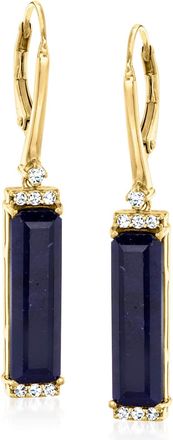 Ross-Simons Sapphire Drop Earrings With. White Topaz in 18kt Gold Over Sterling