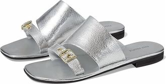 Free People Womens Mila Minimal Flat Sandal In Silver
