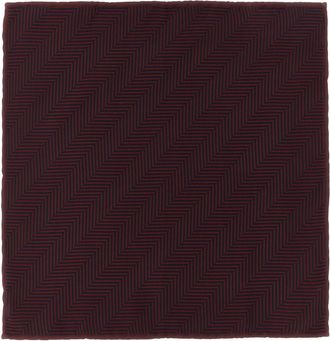 Brunello Cucinelli Maroon Chevron Pocket Square