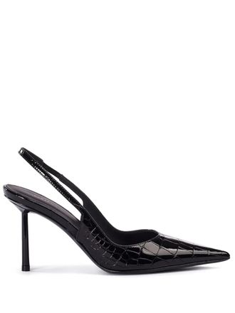 Le Silla Bella croc-embossed slingback pumps - women - Artificial Leather/Leather/Nappa Leather - 39 - Black