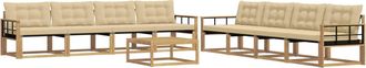 vidaXL Conjunto De Sof&aacute;s De Exterior 9 Uds. Y Beige Vidaxl