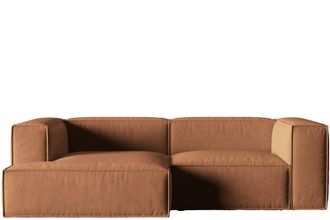 MICADONI Modulares 3-Sitzer Design Ecksofa Nuria mit Eckteil links - Samtbezug