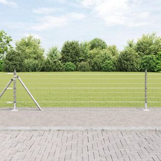 Berkfield Home Euro Fence with 13 Flanged Posts 0.4x50 m Galvanised Steel in Silver