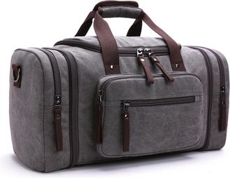 Generic Travel Handbag,Compatible For Men Hand Luggage Bags Canvas Duffle Bag Weekend Shoulder Bagpack Multifunctional Lightweight Handbags(Grey)