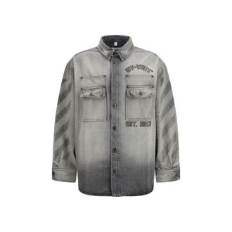 Off-white Gray Denim Mens Shirt