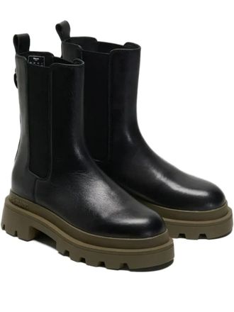 Blauer elastic-panels chelsea boots - women - Rubber/Leather/Calf Leather - 36 - Black