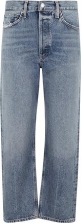 A Gold E Retro 90s Cropped Jeans - Dames - Regular Fit Jeans - Blauw - W26 - Jeans