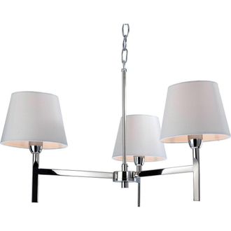 Netlighting Transition 3 Light Multi Arm Ceiling Pendant Light Polished Stainless Steel Cream E14