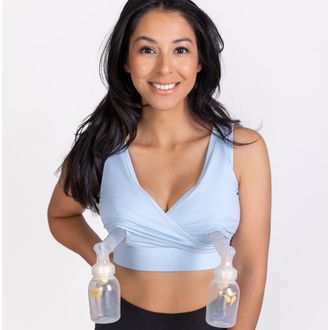 Love and Fit Everyday Luxe 3.0 Nursing & Hands-Free Pumping Bra in Powder Blue at Nordstrom, Size Large
