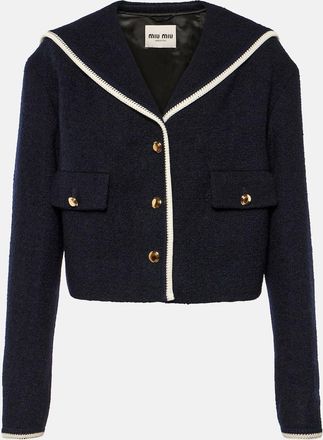 Miu Miu Cropped wool-blend tweed jacket