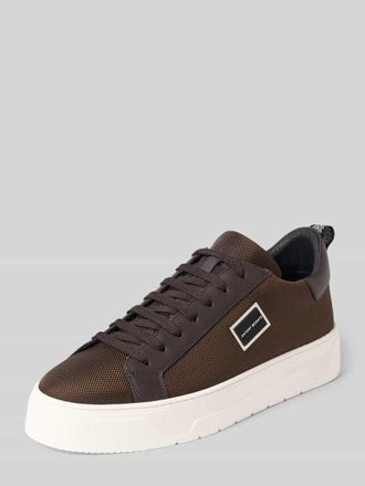 Antony Morato Sneaker aus Leder-Mix mit Logo-Detail in Dunkelbraun, Gr&ouml;&szlig;e 40