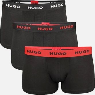 HUGO BOSS Mens HUGO 3-Pack Cotton Stretch Boxer Trunks, Charcoal - Black - Size: 32/30/31