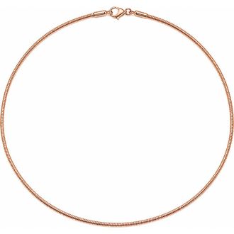 Steeltime 18k Rose Gold Plated Snake Chain Necklace at Nordstrom Rack, Size 17