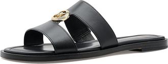 Michael Kors Erin Flat Sandals Womens Sandals Black : 6.5 M, Synthetic