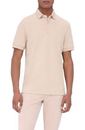 Bugatchi Textured Polo in Desert at Nordstrom, Size Xx-Large