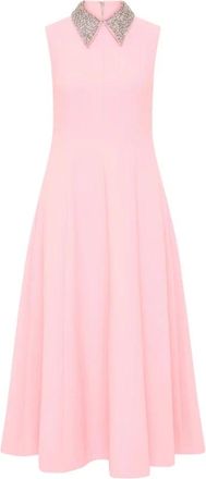 Rebecca Vallance Isabella Midi - Dames - Casual kleedjes - Roze - XS - Polyester - Kleedjes