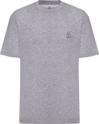 Brunello Cucinelli COTTON T-SHIRT WITH CONTRASTING LOGO PRINT - Brunello Cucinelli - Man