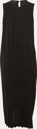 Neil Barrett Black Pleated Crepe Maxi Dress