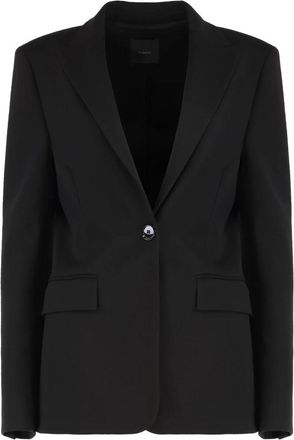 Pinko New Signum Jacket - Dames - Blazers - Zwart - L - Leer - Jassen