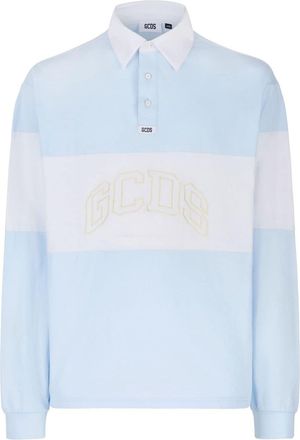 GCDS logo-embroidered cotton polo shirt - men - Cotton - S - Blue
