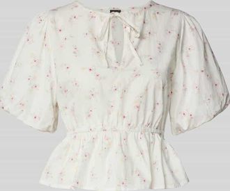 Gina Tricot Bluse mit Puff&auml;rmeln in Weiss, Gr&ouml;&szlig;e L