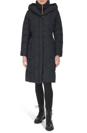 Cole Haan Taffeta Puffer Coat with Quilted Zip Bib in Black at Nordstrom Rack, Size X-Large