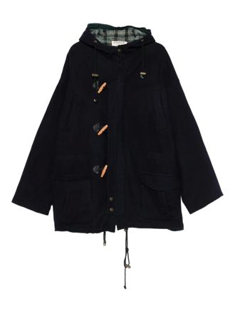 A.N.G.E.L.O. Vintage Cult 1980s wollen jas met houtje-touwtje sluiting - Blauw