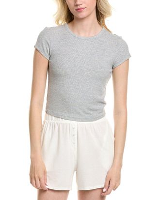 Barefoot Dreams Malibu Collection Ultra Soft Rib Cropped T-Shirt