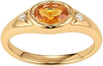 Made by Mary Oval Birthstone Signet Ring in November Gold Vermeil at Nordstrom, Size 10