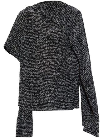 Balmain script-print blouse - women - Silk - 38 - Black