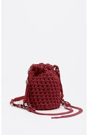 Bimba & Lola Mini Braided Bucket Bag in Garnet at Nordstrom