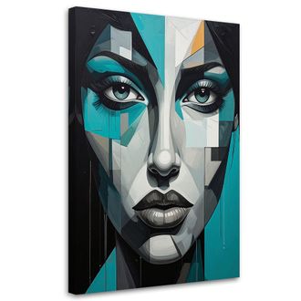 Feeby Impresi&oacute;n De Imagen, Retrato De Mujer En Turquesa, 80x120