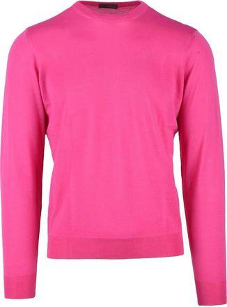 Drumohr Thin Merino Wool Crew Neck Pullover - Fuchsia