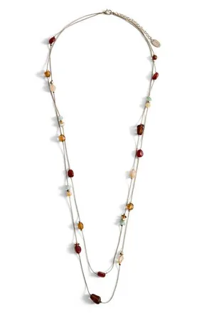 Mango Mixed Bead Necklace in Gold at Nordstrom