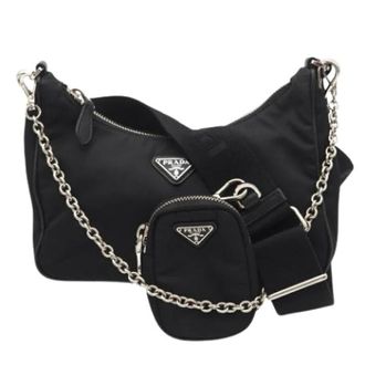 Prada Pre-owned Saffiano Shoulder Bag - Dames - Pre-owned - Zwart - Maat: ONE Size Leer