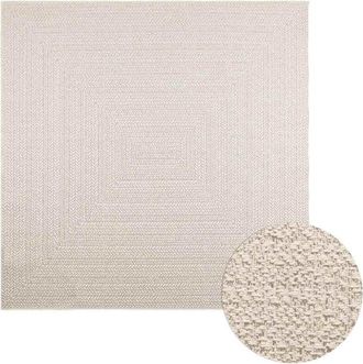 vidaXL Rug zizur Cream 200x200 cm Jute Look Indoor and Outdoor Vidaxl