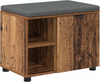 vidaXL Banco De Entrada Con Coj&iacute;n Madera Vieja 60 X 38 X 46 Cm Vidaxl