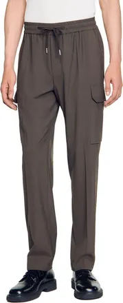 Sandro Elasticated cargo trousers in Dark Kaki. at Nordstrom, Size 4231 Eu