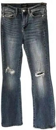 Judy Blue Distressed Bootcut Jeans - Plus In Faded Blue