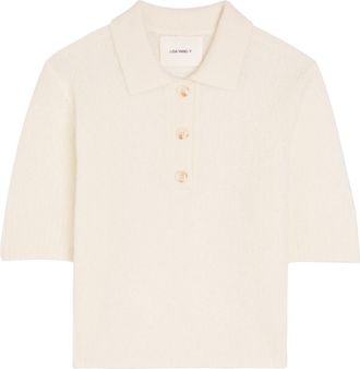 Lisa Yang Masy Cashmere and Silk-blend Polo top - Cream - 2 (UK 12-14 / M-L)